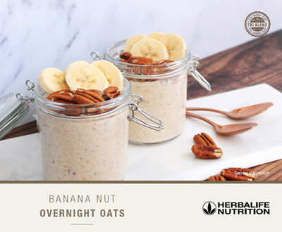 Tri-blend Banana Nut Overnight Oats